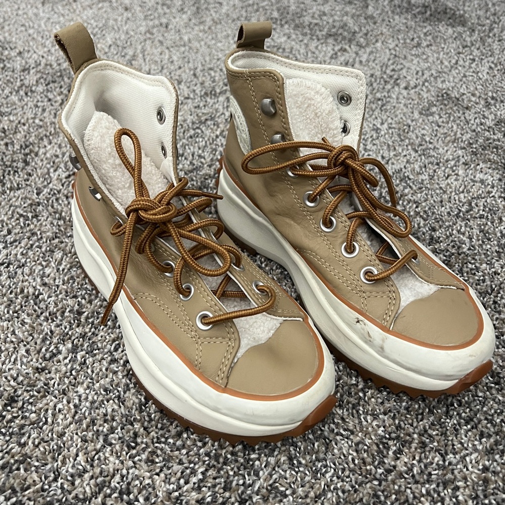 Converse Run Star Cozy Platform Tan Leather Boots - Picture 6 of 7